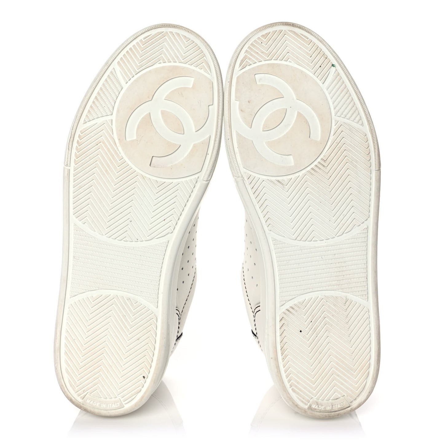 Calfskin Womens Logo Sneakers 38 White