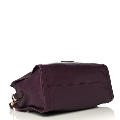 Burberry Grainy Calfskin Small Pilgrim Bowling Bag Plum 4 of 15