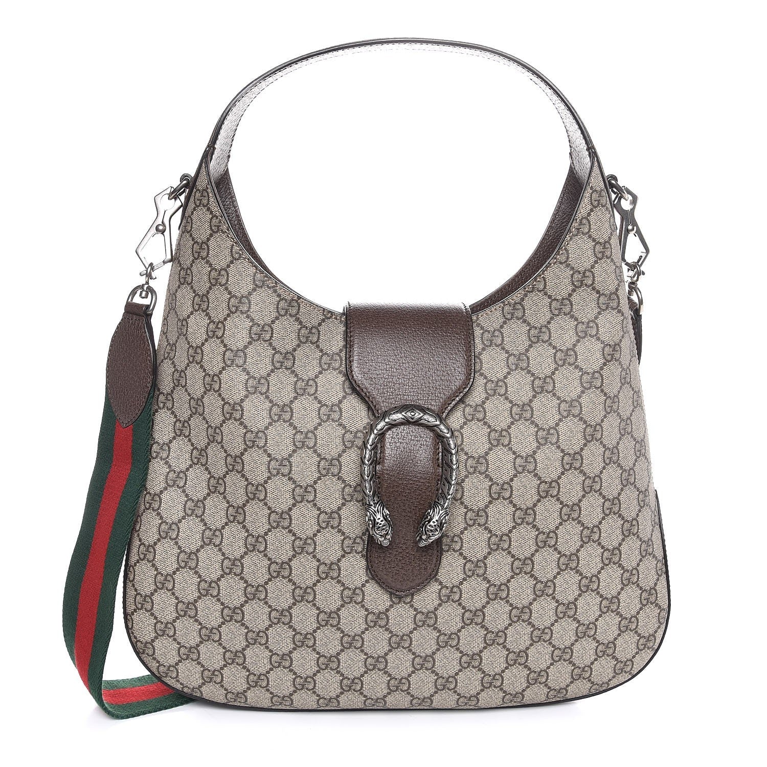 Gucci GG Supreme Monogram Web Medium Dionysus Hobo Brown 1 of 7