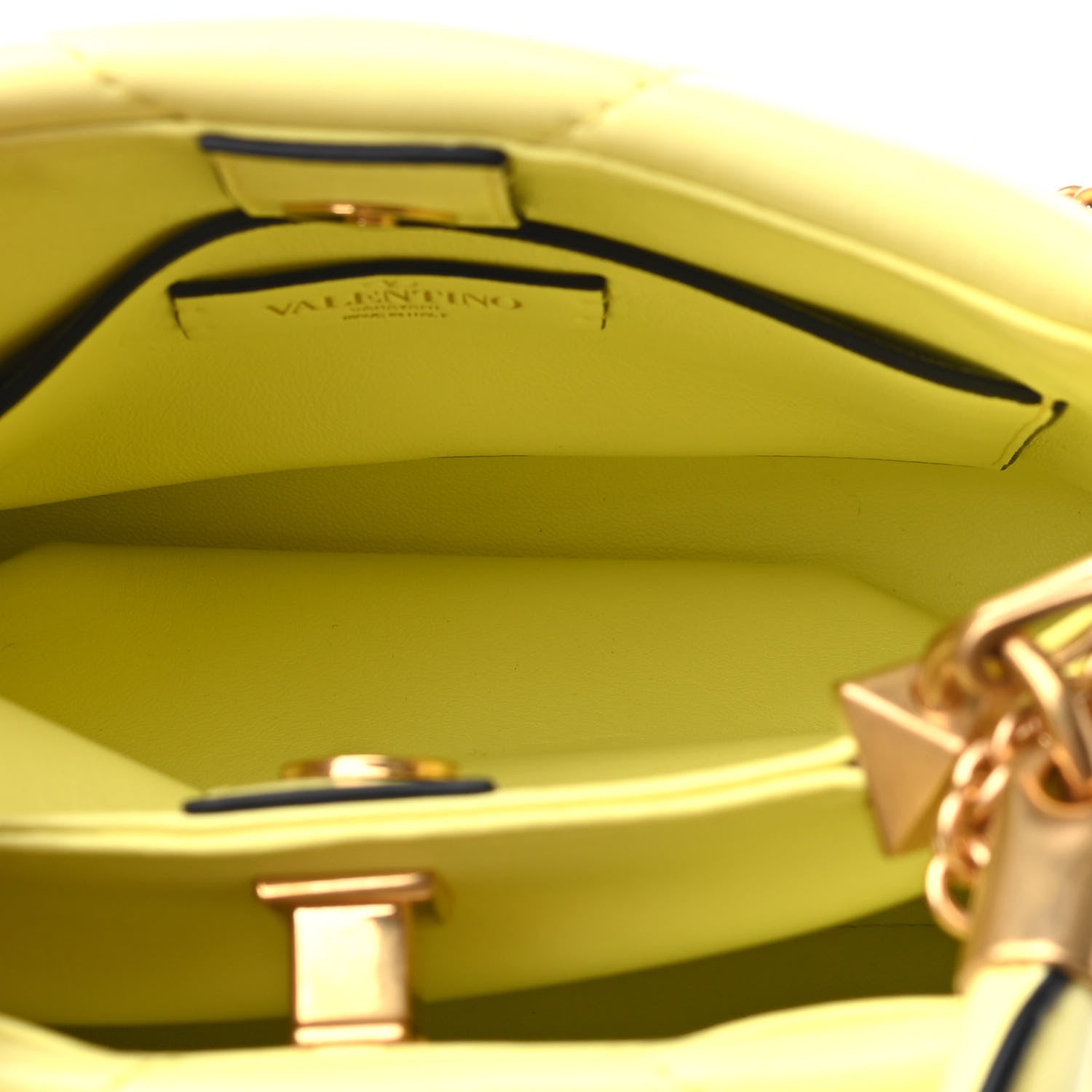 Valentino Garavani Nappa Small Roman Stud The Handle Bag Lime Sorbet 6 of 9