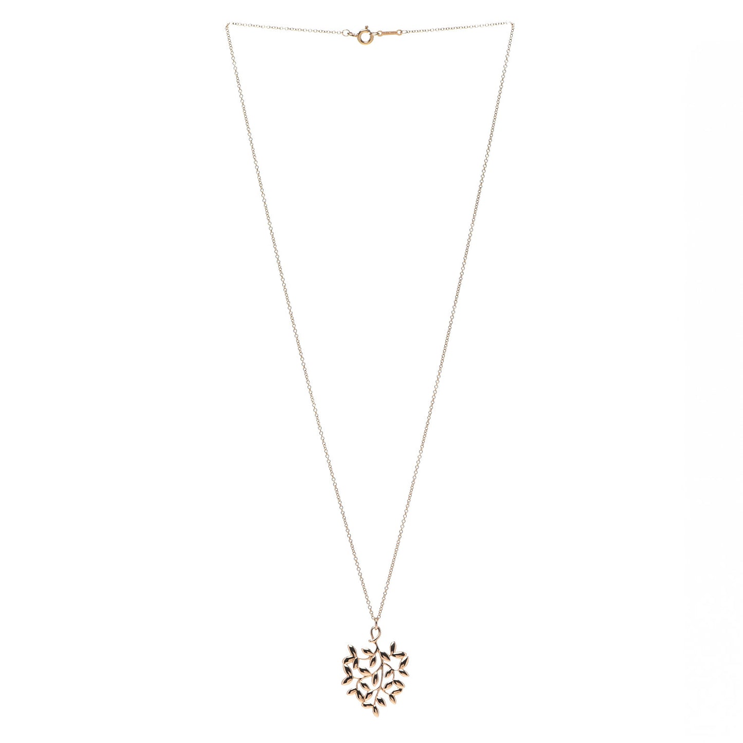 18K Rose Gold Small Paloma Picasso Olive Leaf Pendant Necklace