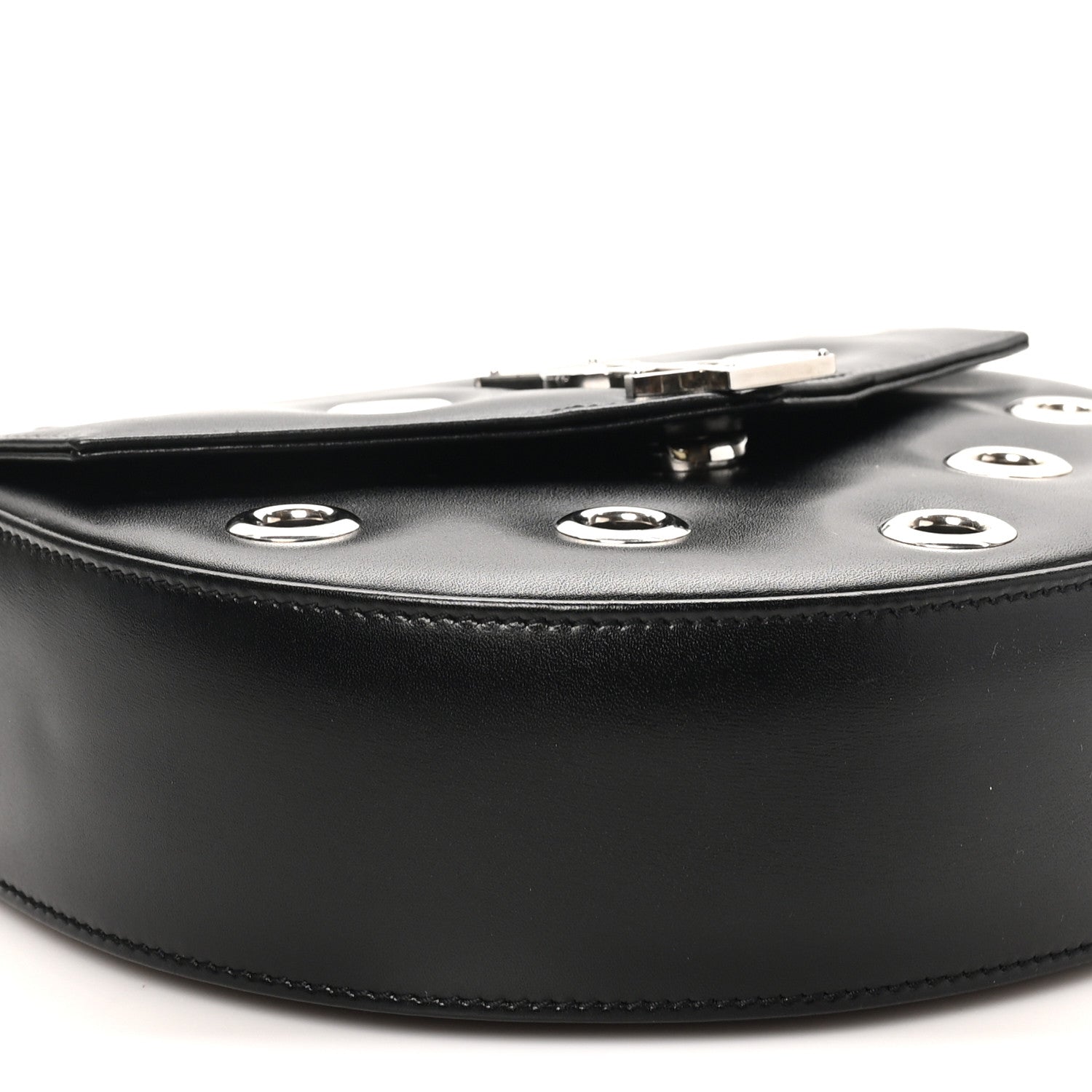 Saint Laurent Box Calfskin Grommet Crossbody Bag Black 8 of 9