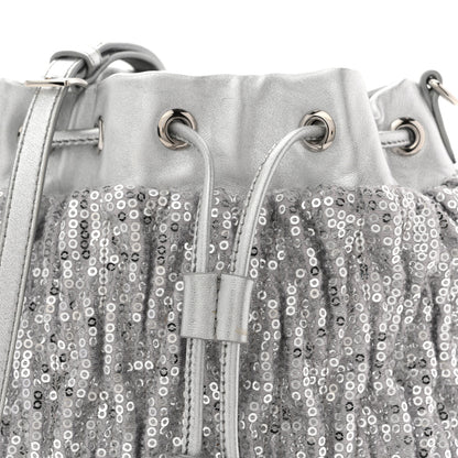 Miu Miu Paillettes Mate Bucket Bag Argento 8 of 11