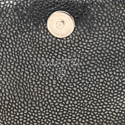 Chanel Metallic Caviar Half Moon Wallet On Chain WOC Dark Silver 6 of 12