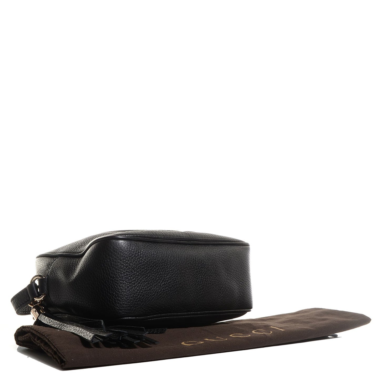 Pebbled Calfskin Small Soho Disco Bag Black