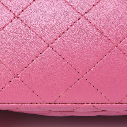 Chanel Lambskin Quilted Mini Rectangular Flap Dark Pink 11 of 16