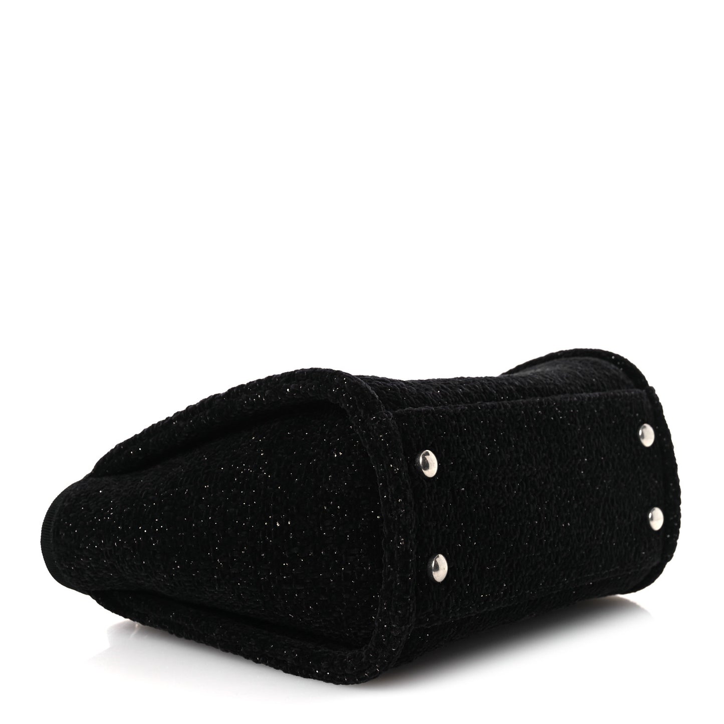 Lurex Canvas Mini Deauville Tote Black
