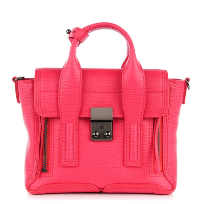 3.1 Phillip Lim 3.1 Textured Calfskin Mini Pashli Satchel Raspberry 1 of 8