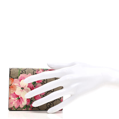 Gucci GG Supreme Monogram Blooms Card Case Beige Multicolor Dry Rose 2 of 7