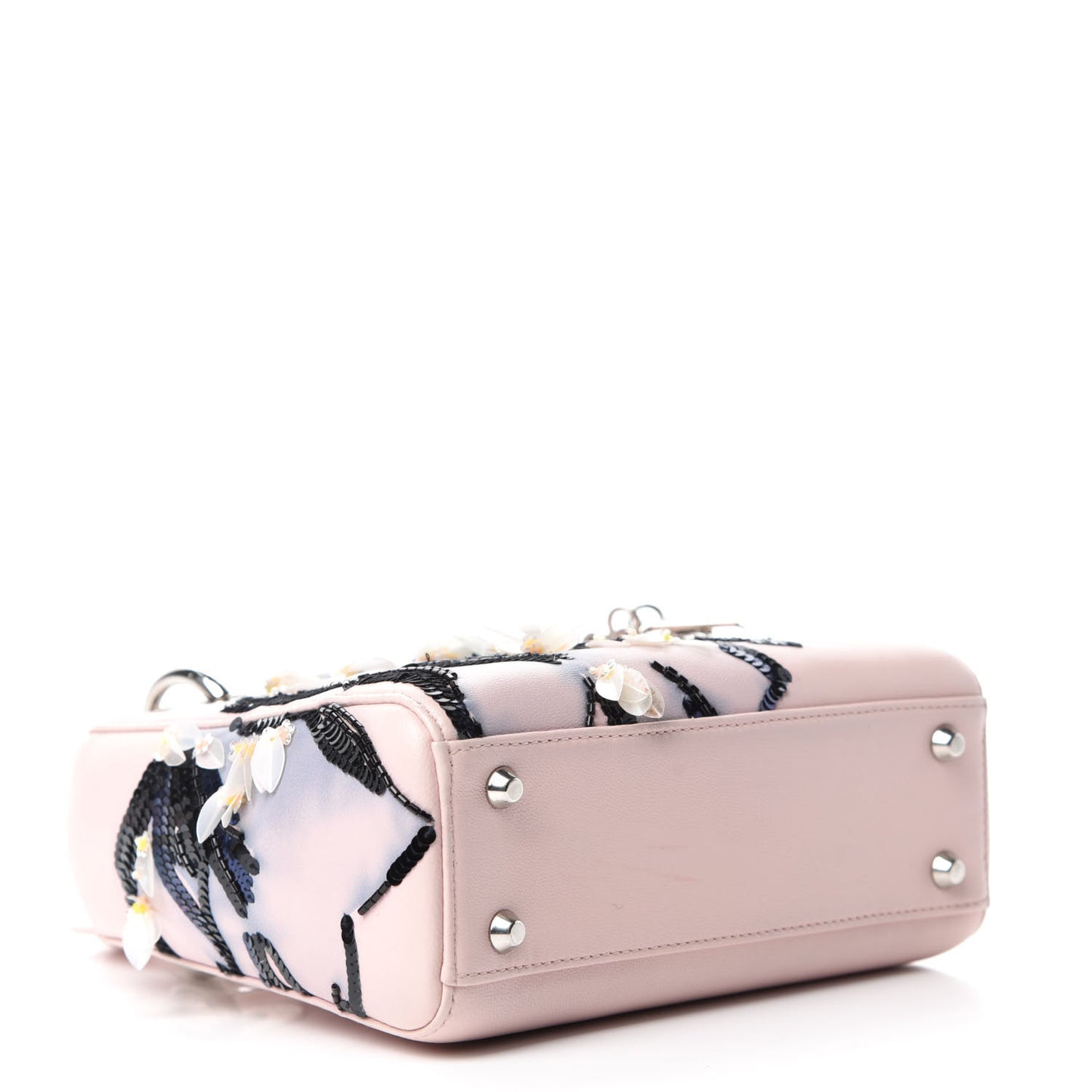 Lambskin Sequin Embroidered Mini Lady Dior Pink