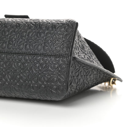 Loewe Goatskin Embossed Avenue Shoulder Bag Black 9 of 11