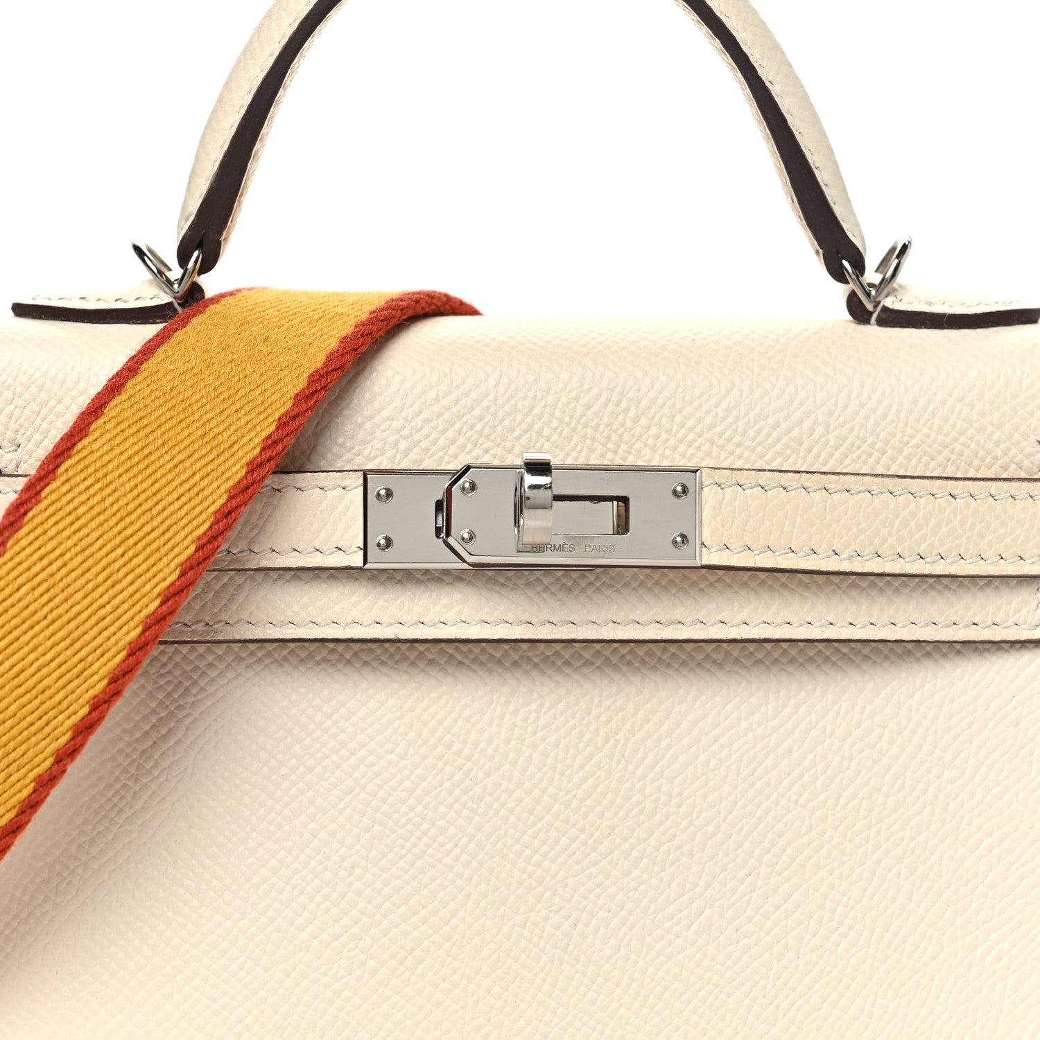 Hermes Epsom Mini Kelly Sellier 20 Nata Jaune Ambre Brique 8 of 10