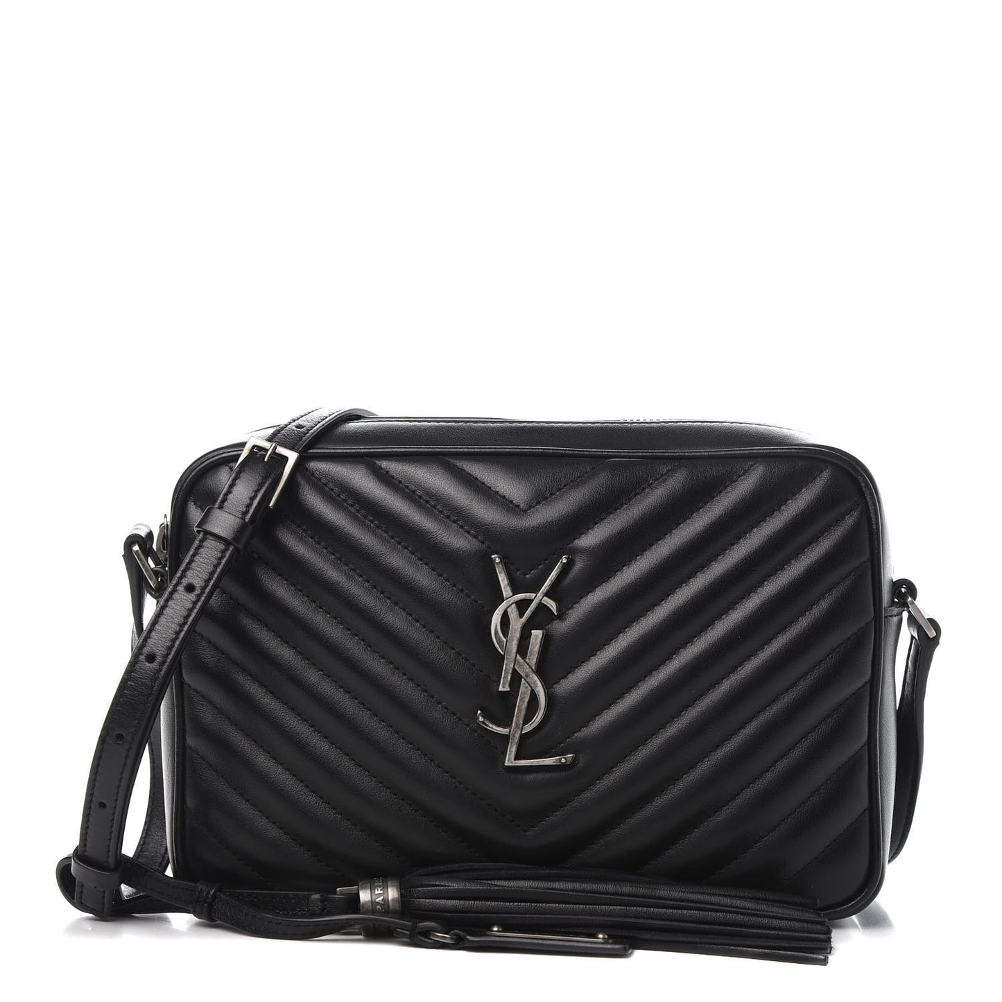 Calfskin Matelasse Monogram Lou Camera Bag Black