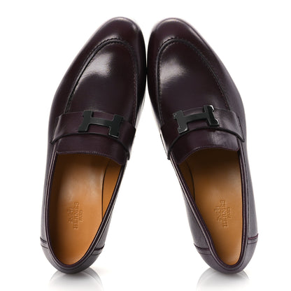 Hermes Goatskin Mens Paris Loafers 42 Marron Mahogany 2 of 13