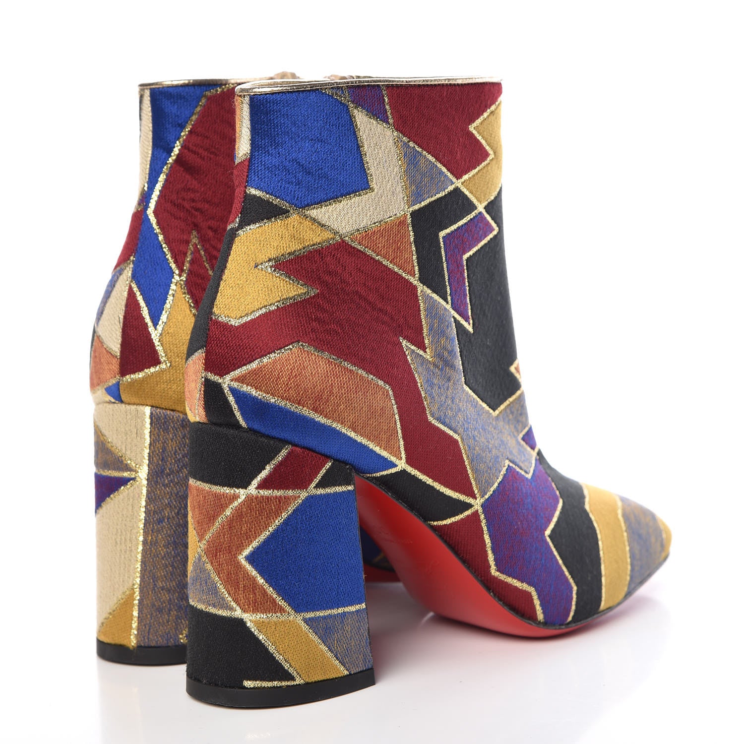Christian Louboutin Nappa Silk Tissu Geometrique Hilconico 85 Booties 36 Multicolor 4 of 8