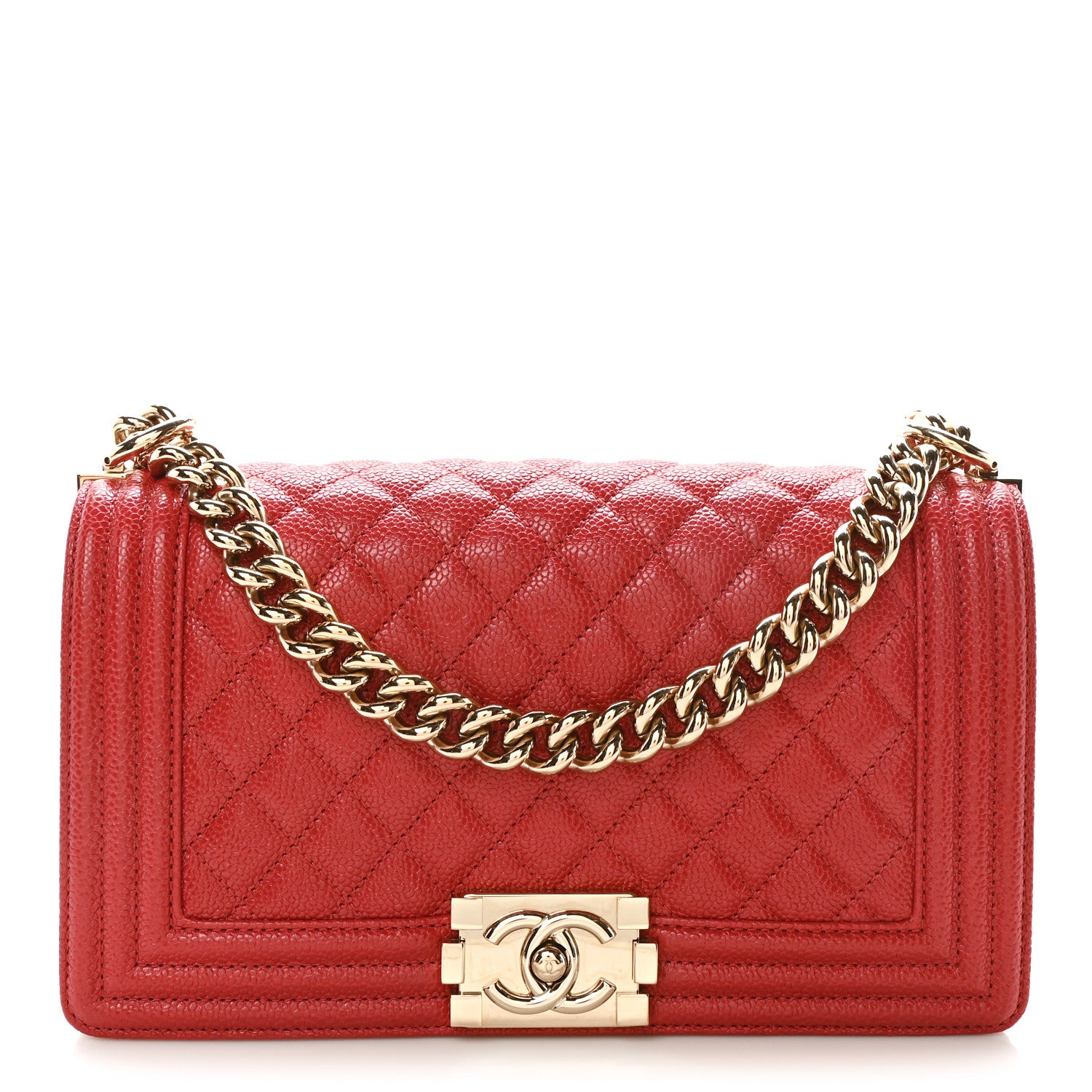 Chanel Caviar Quilted Medium Boy Flap Red 1 of 11
