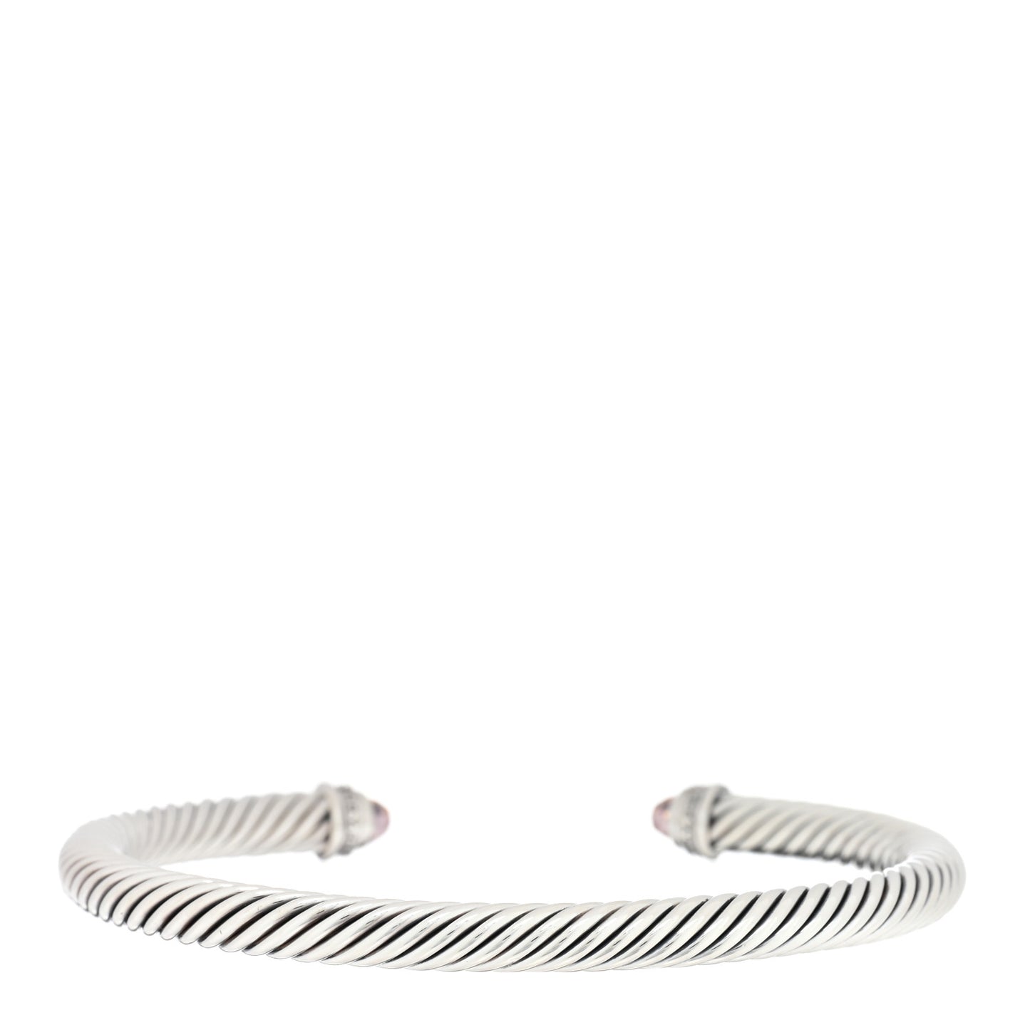 Sterling Silver Diamond Morganite 5mm Cable Classics Bracelet