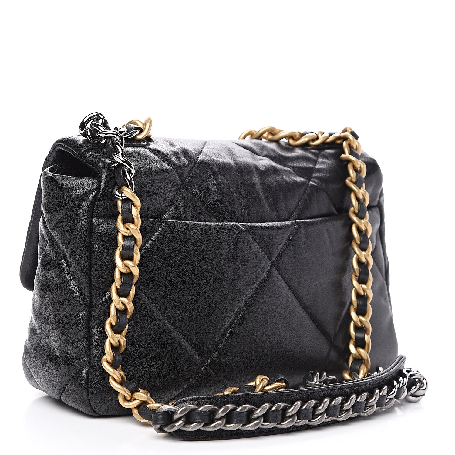 Chanel Goatskin Quilted Medium 19 Flap Black 2 of 11