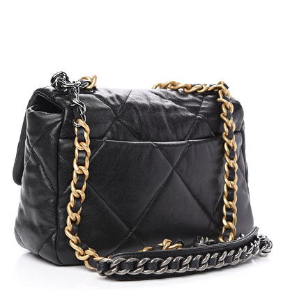 Chanel Goatskin Quilted Medium 19 Flap Black 2 of 11