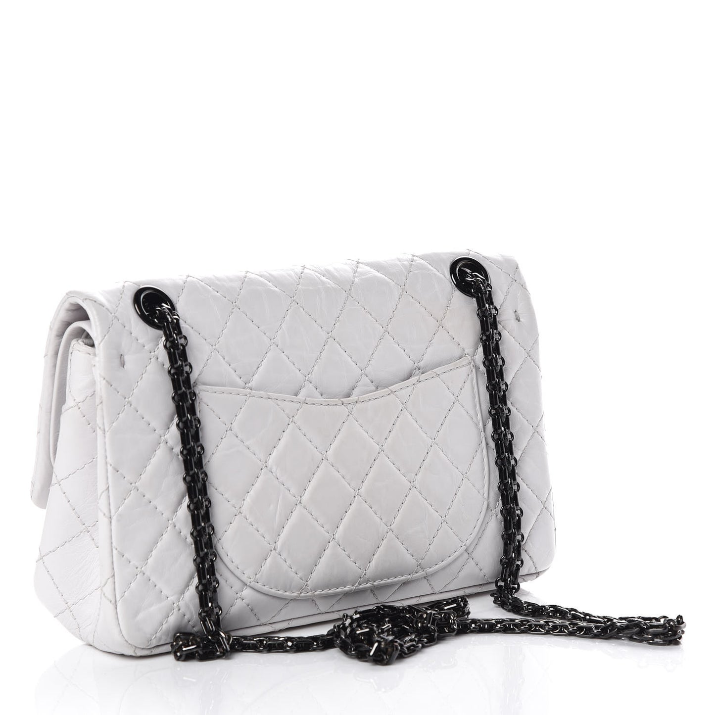 Aged Calfskin Quilted 2.55 Reissue 225 Flap White