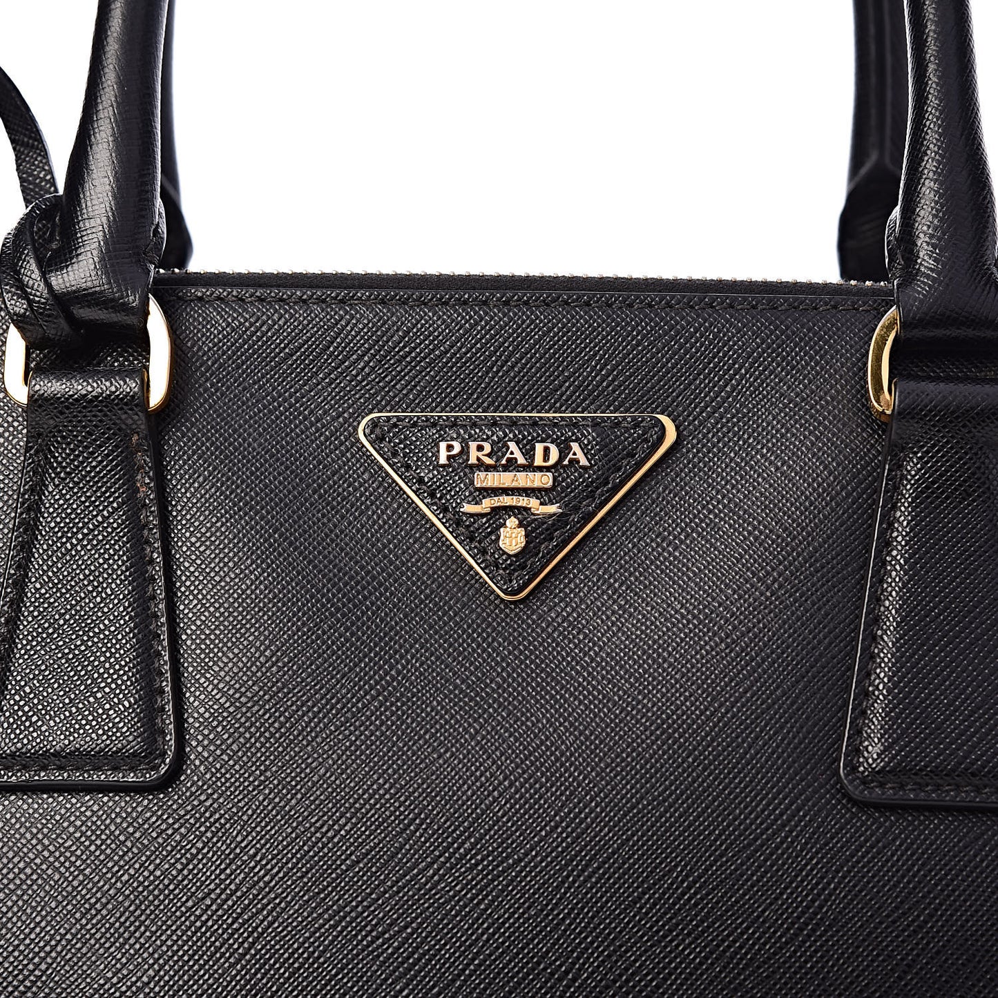 Saffiano Large Galleria Double Zip Tote Black