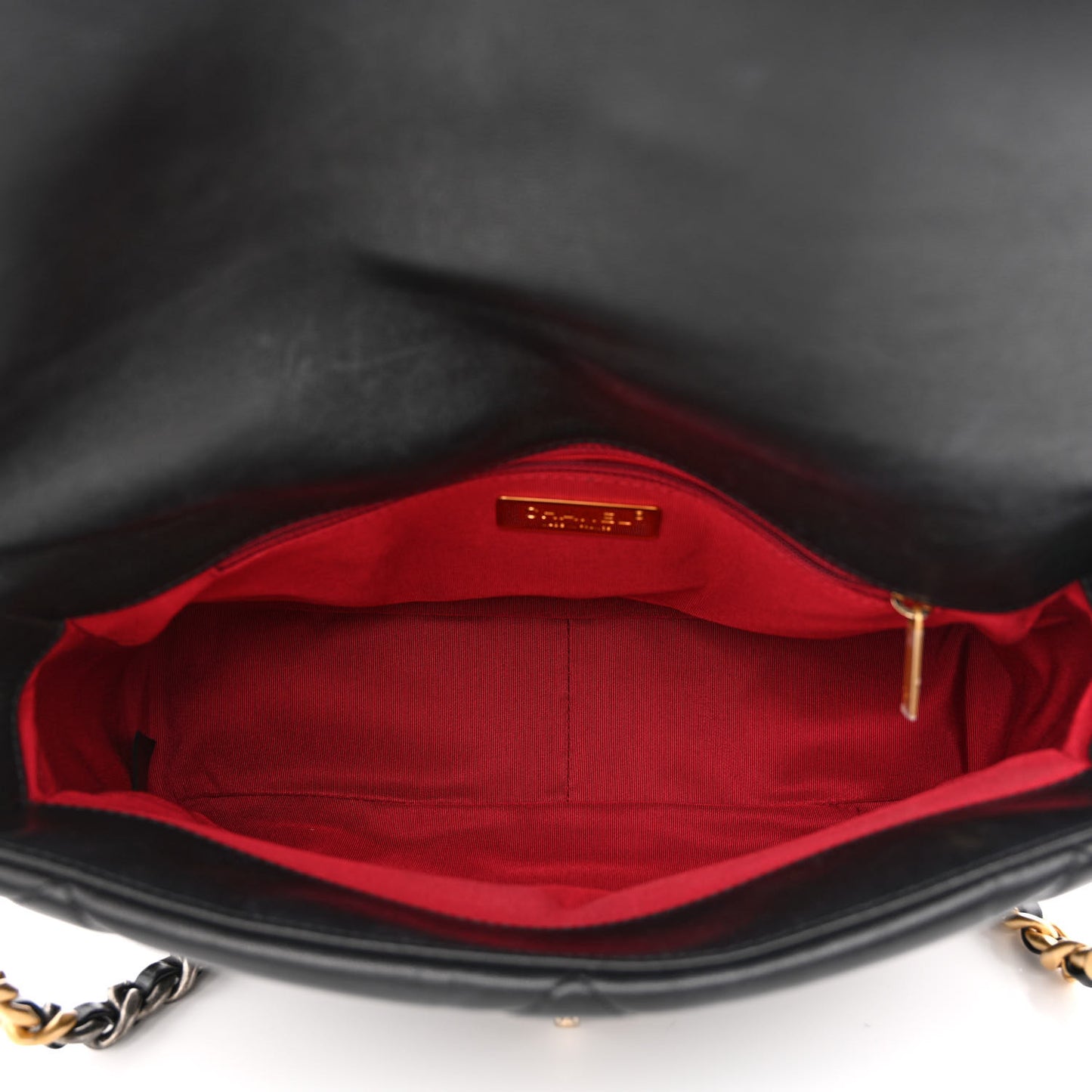 Goatskin Quilted Large Chanel 19 Flap Black