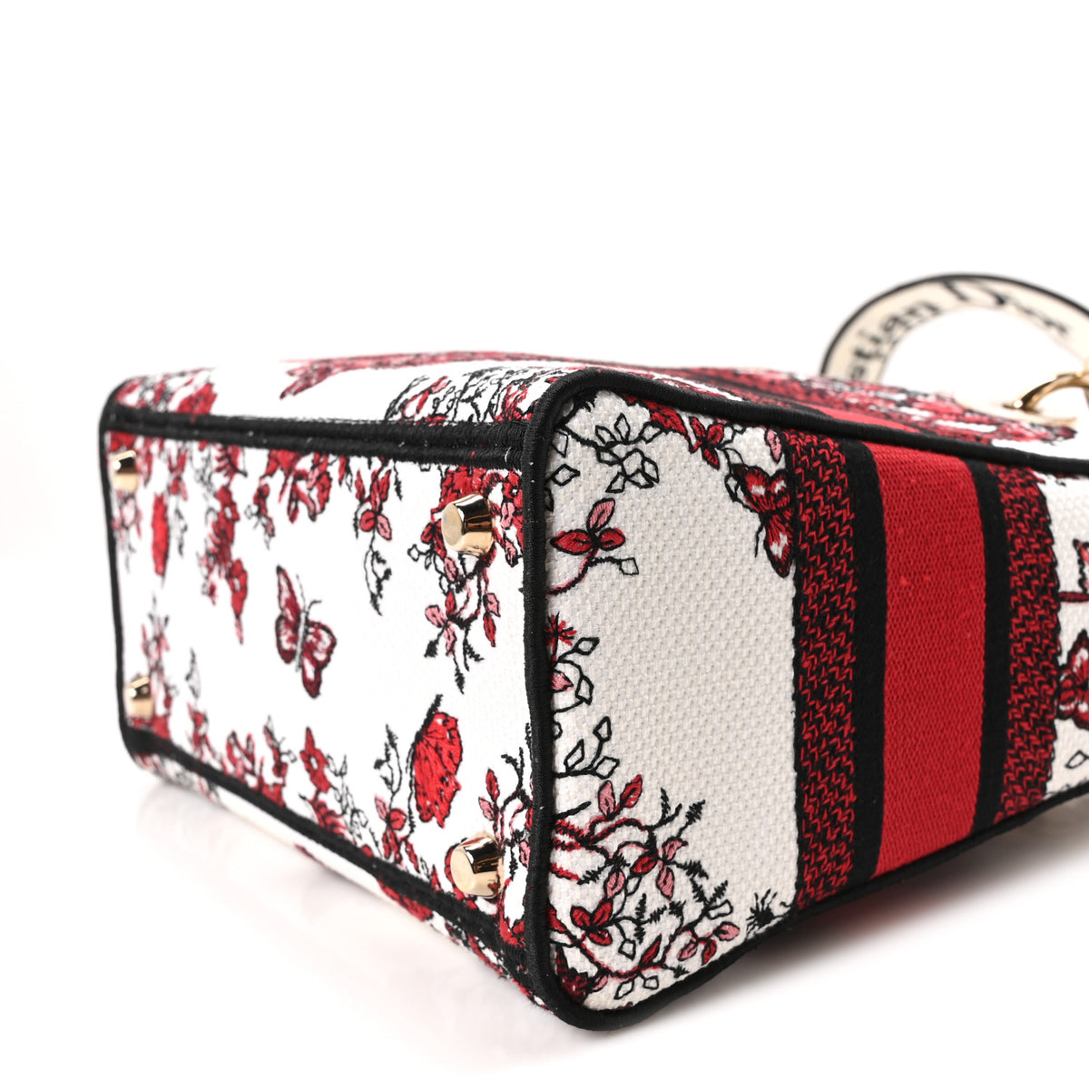 Canvas Le Coeur En Fleurs Embroidered Medium Lady D-Lite White Multicolor