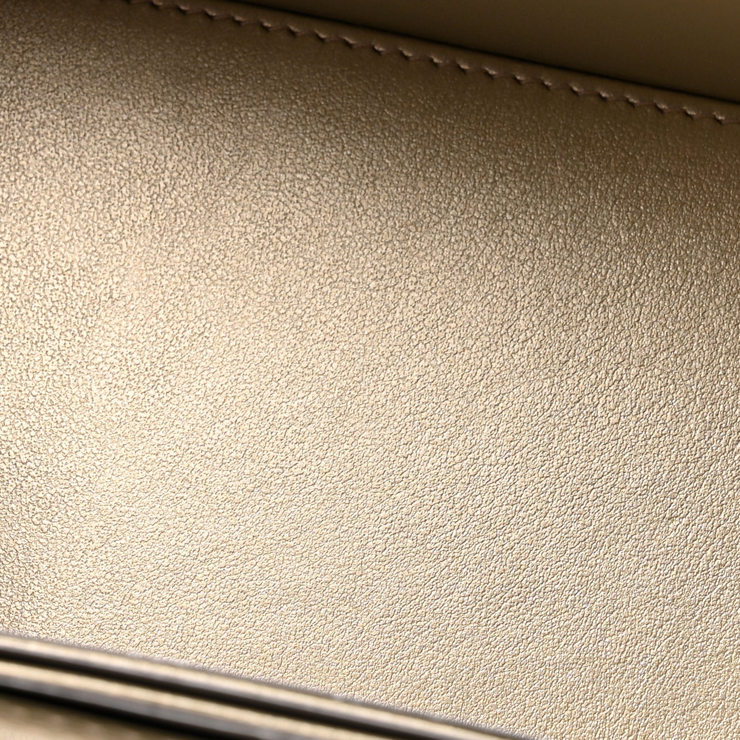 Metallic Caviar Quilted Trendy Handle Vanity Gold