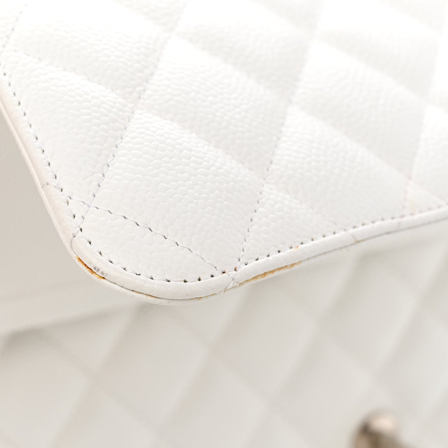 Caviar Quilted Maxi Double Flap White