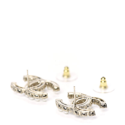 Chanel Crystal Pearl CC Dazzling Domino Earrings Gold 3 of 5