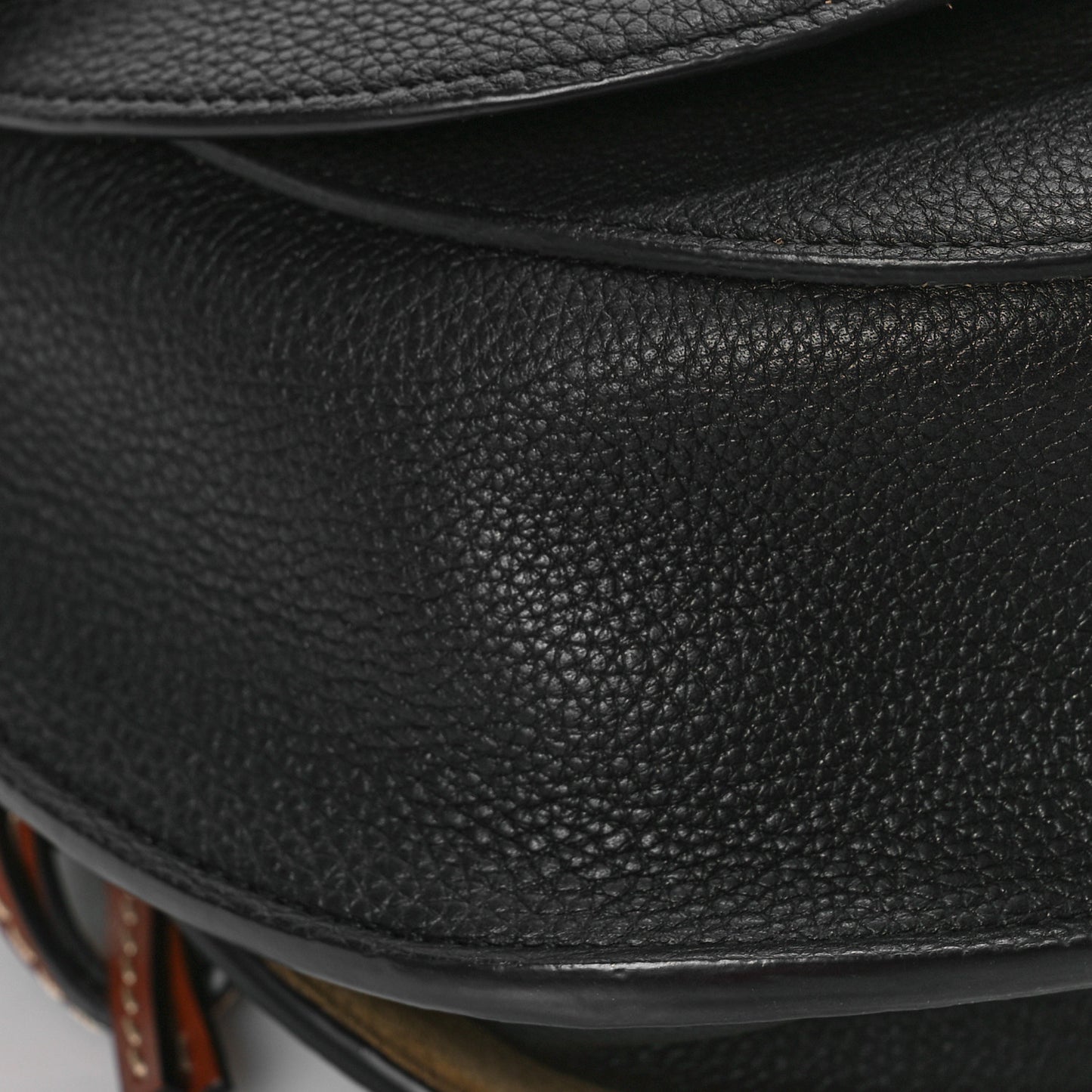 Grained Calfskin Small Gate Crossbody Bag Pecan Black
