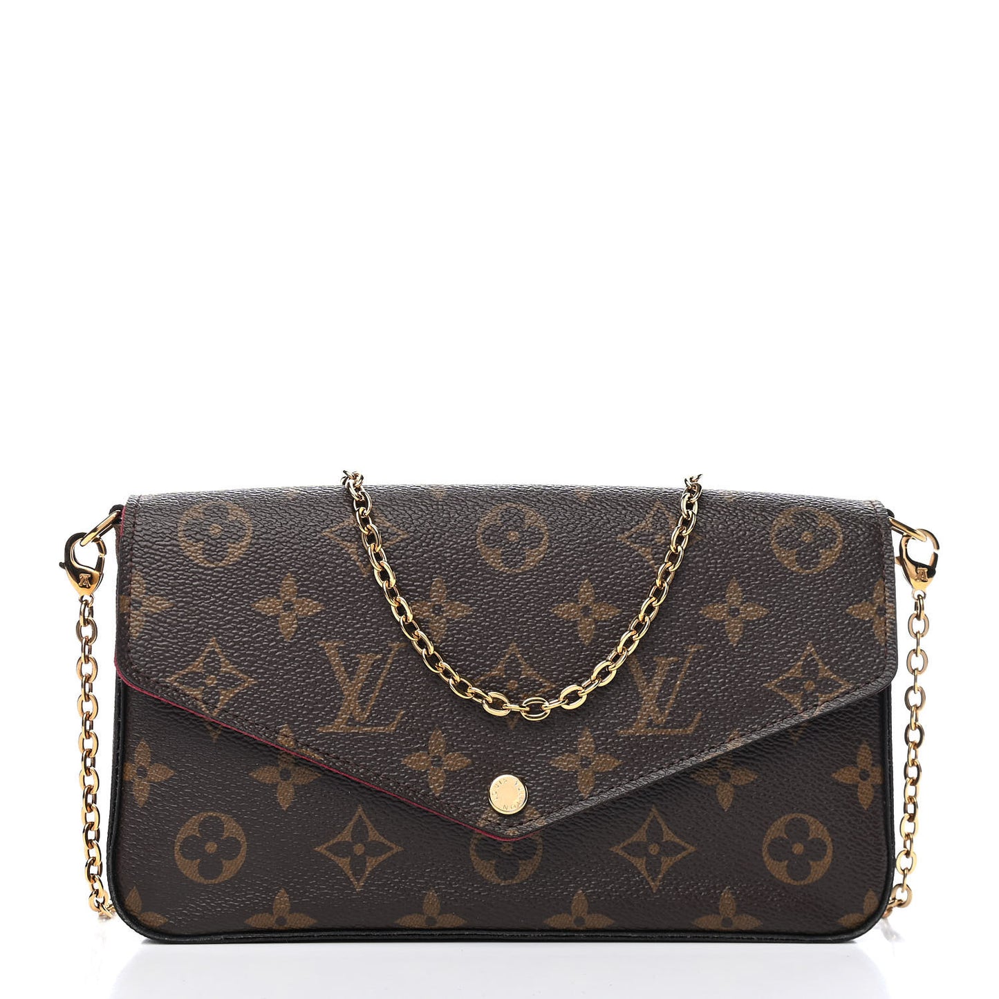 Monogram Pochette Felicie Chain Wallet Fuchsia