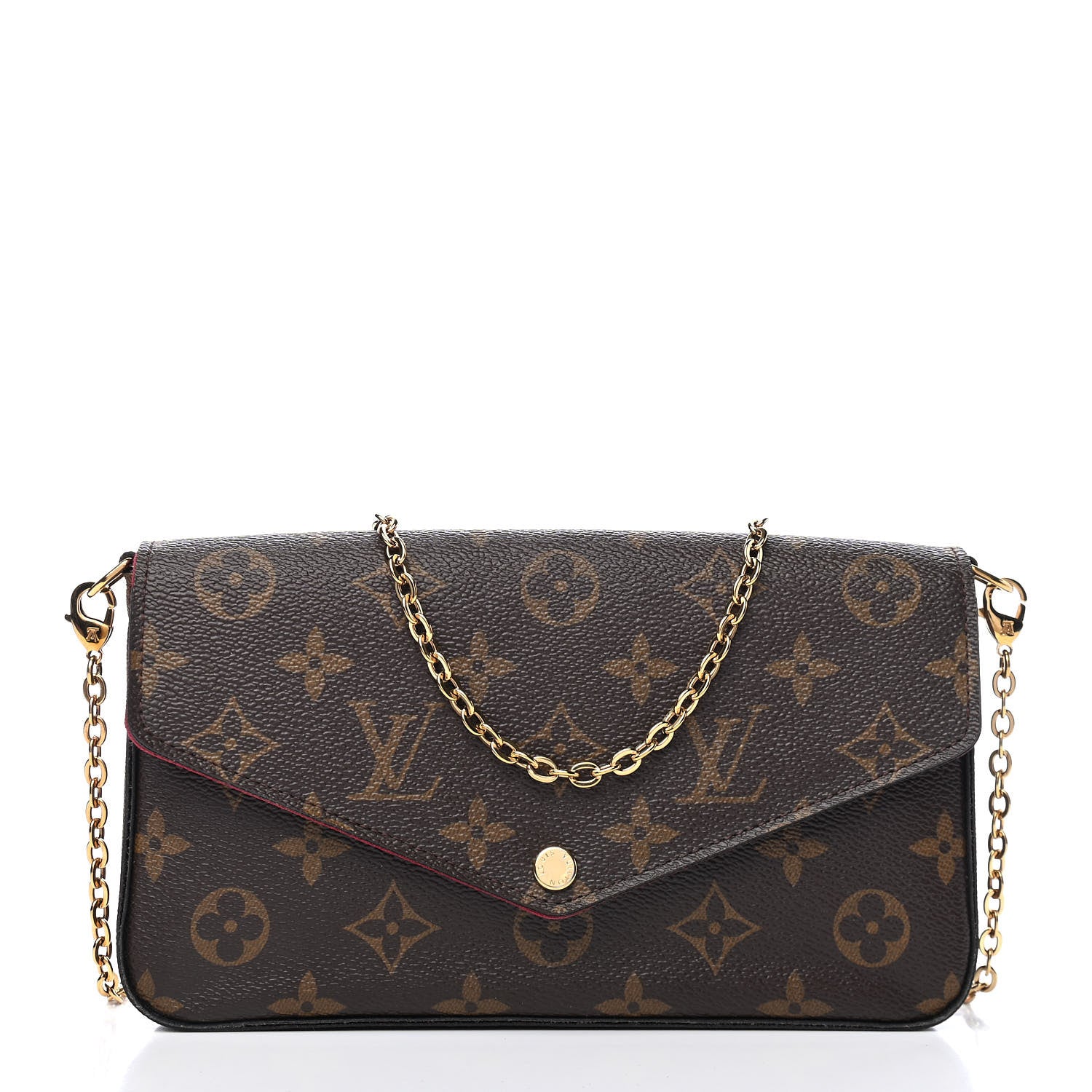 Louis Vuitton Monogram Pochette Felicie Chain Wallet Fuchsia 3 of 10