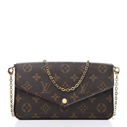 Louis Vuitton Monogram Pochette Felicie Chain Wallet Fuchsia 3 of 10