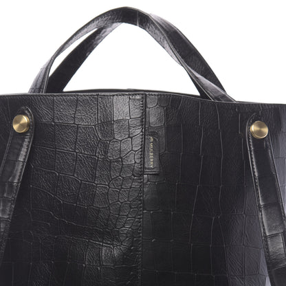 Mulberry Calfskin Crocodile Embossed Kite Bucket Bag Black 7 of 9