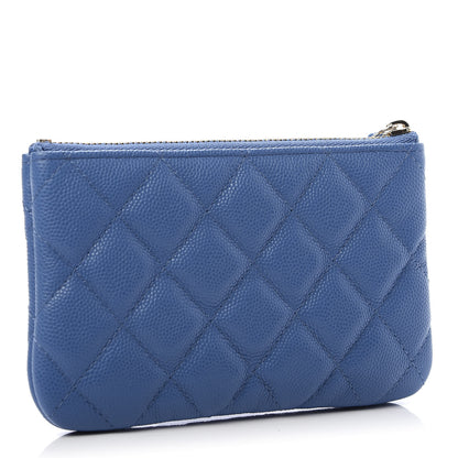 Chanel Caviar Quilted Small Cosmetic Case Blue 3 of 8