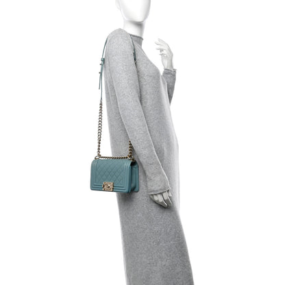 Chanel Caviar Quilted Small Boy Flap Light Blue 3 of 10