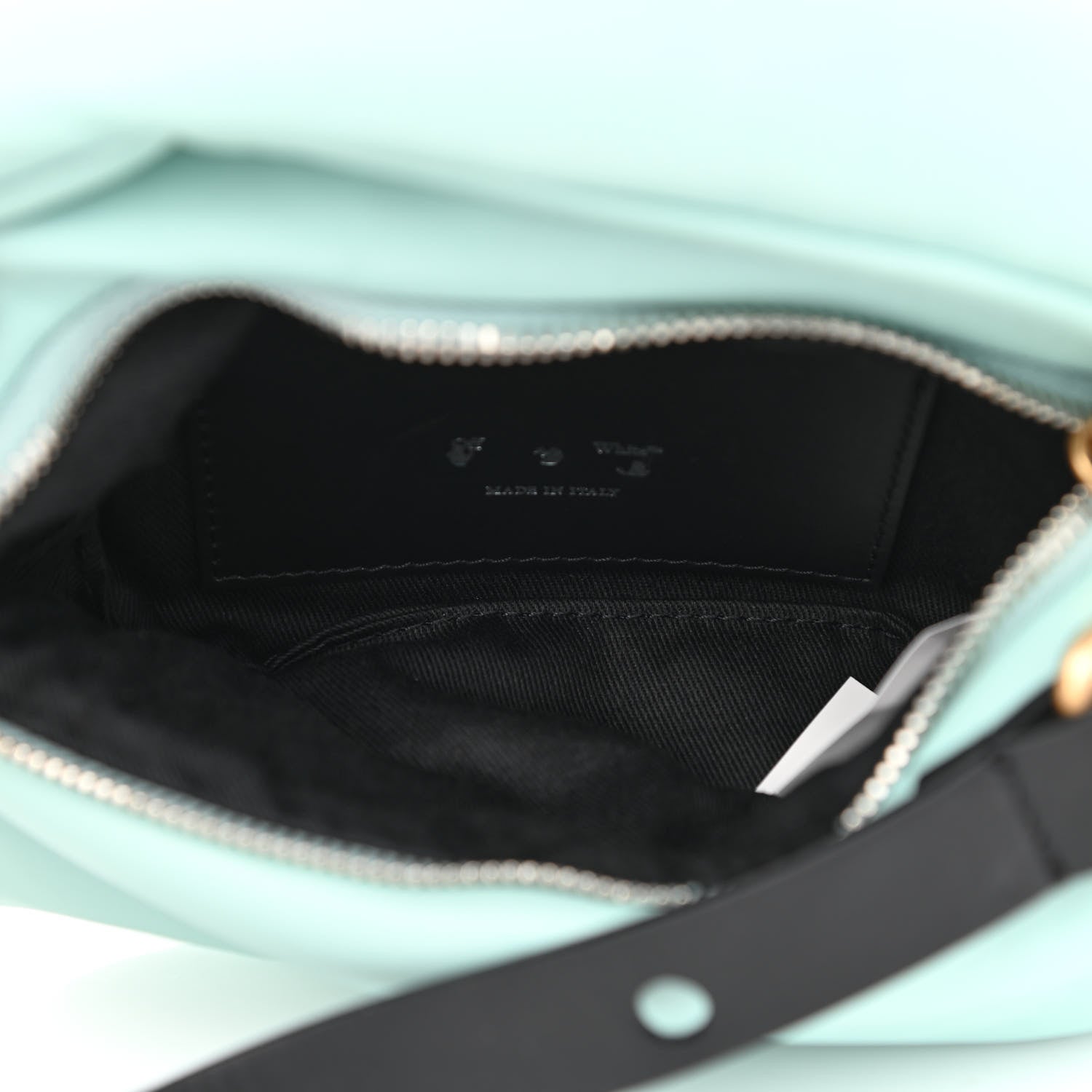 Off-White Calfskin Puffy Pump Pouch Crossbody Bag Light Blue 5 of 8