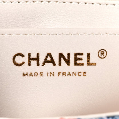 Chanel Tweed Quilted Mini Rectangular Flap White Red Yellow Blue Green 6 of 10