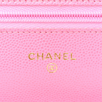 Chanel Caviar Quilted Wallet on Chain WOC Pink 6 of 13