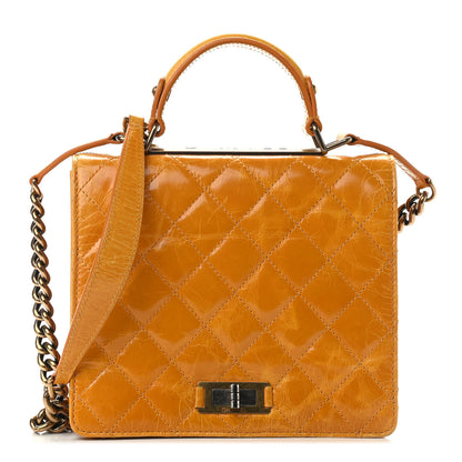 Chanel Glazed Calfskin Quilted Rita Top Handle Flap Yellow 1 of 8