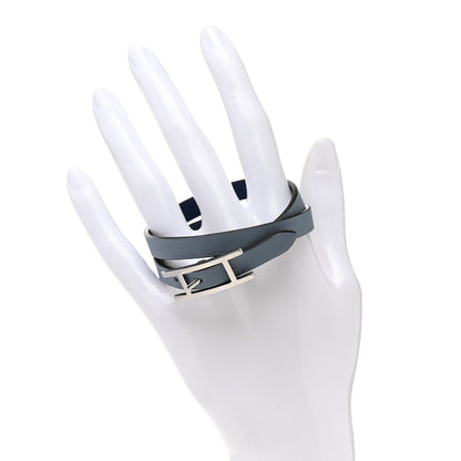 Hermes Epsom Swift Behapi Double Tour Bracelet T3 Bleu Lin Bleu Indigo 3 of 6