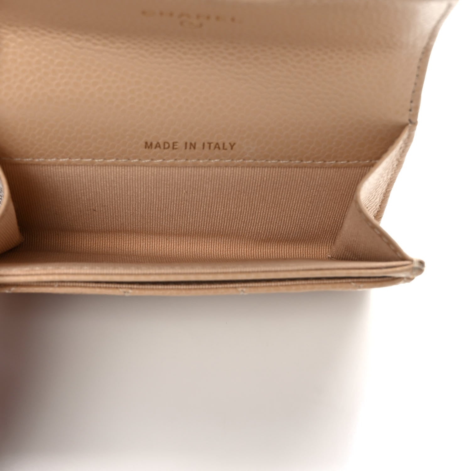 Chanel Caviar Quilted Flap Card Holder Wallet Beige 5 of 8