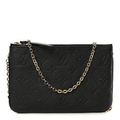 Louis Vuitton Empreinte Double Zip Pochette Black 1 of 11