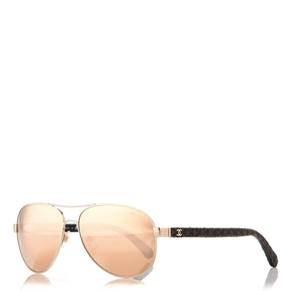 Chanel Pilot Quilting Sunglasses 4207 Gold 1 of 8
