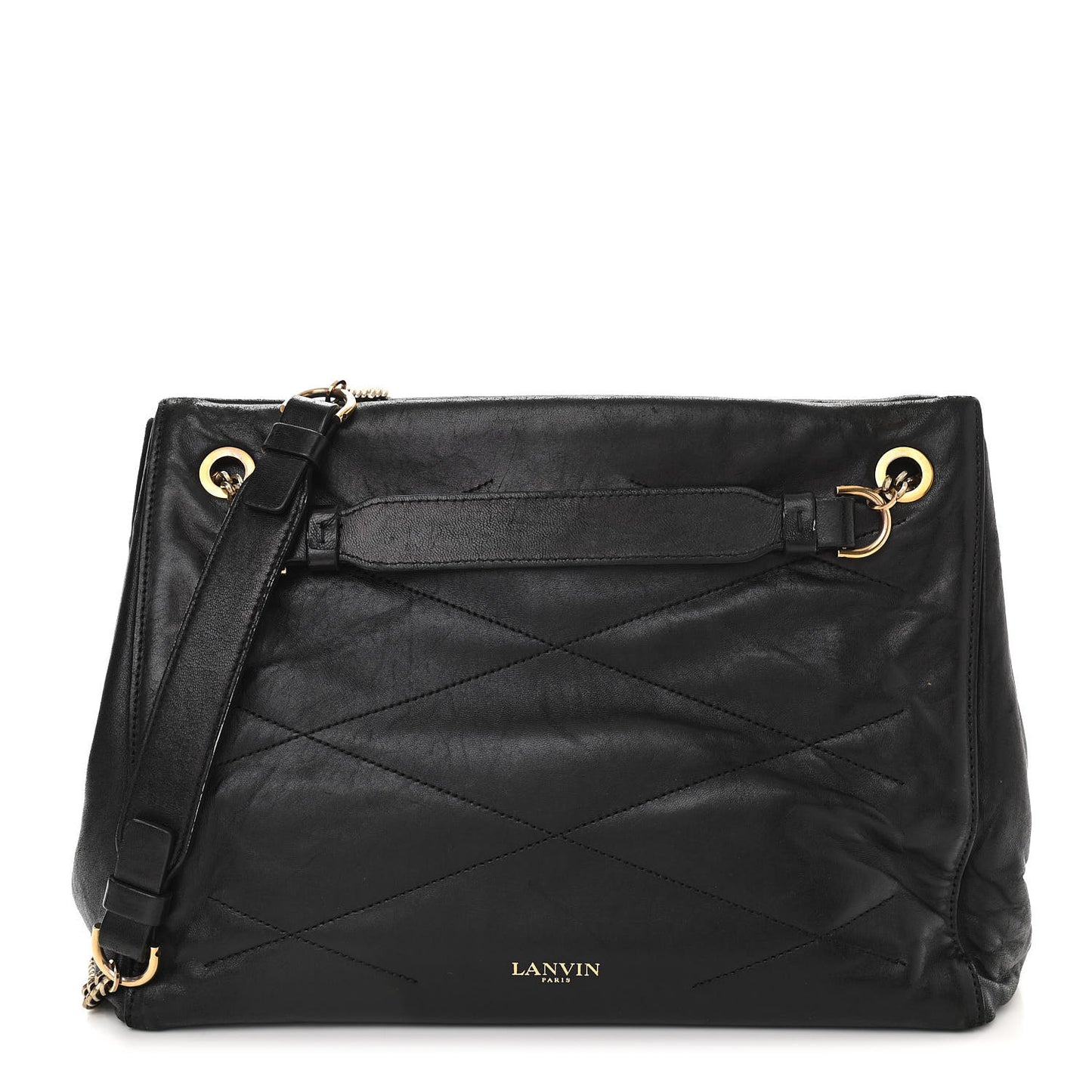 Lambskin Quilted Medium Sugar Shoulder Bag Black