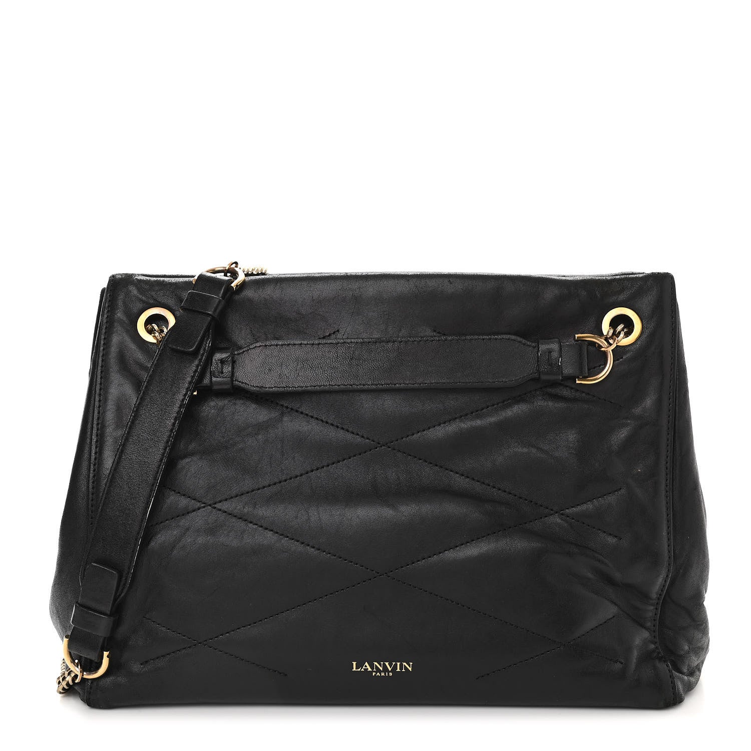 Lanvin Lambskin Quilted Medium Sugar Shoulder Bag Black 1 of 15