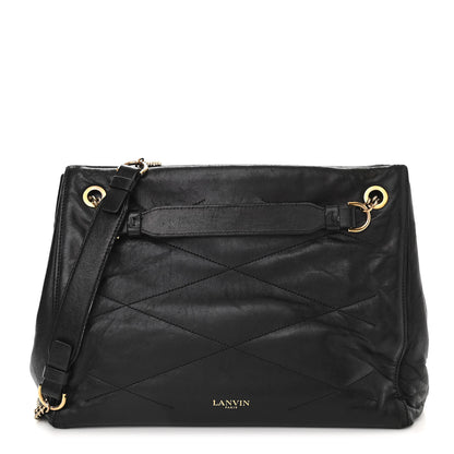 Lanvin Lambskin Quilted Medium Sugar Shoulder Bag Black 1 of 15