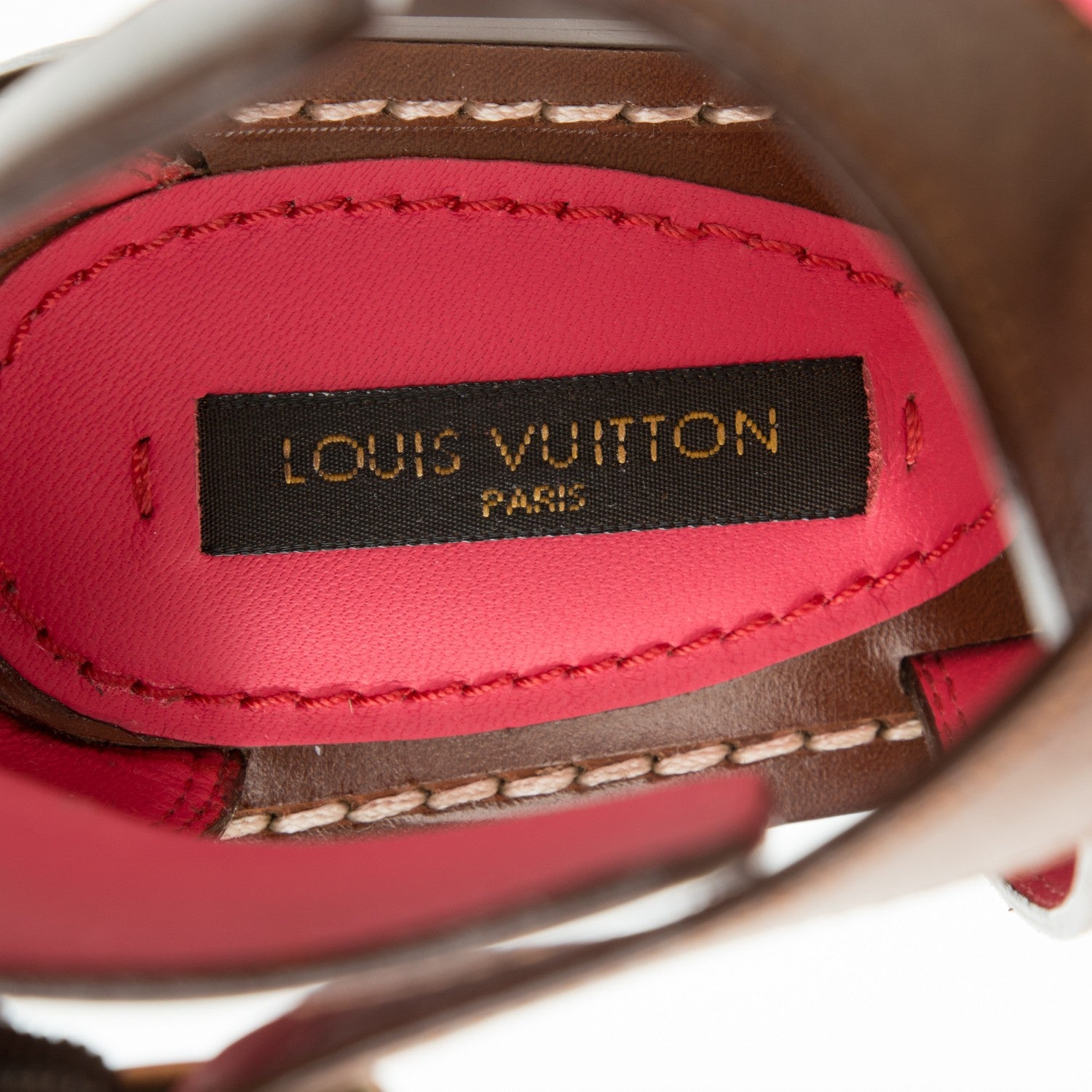 Louis Vuitton Calfskin Monogram Ocean Drive Heeled Sandals 36 Cognac 7 of 7