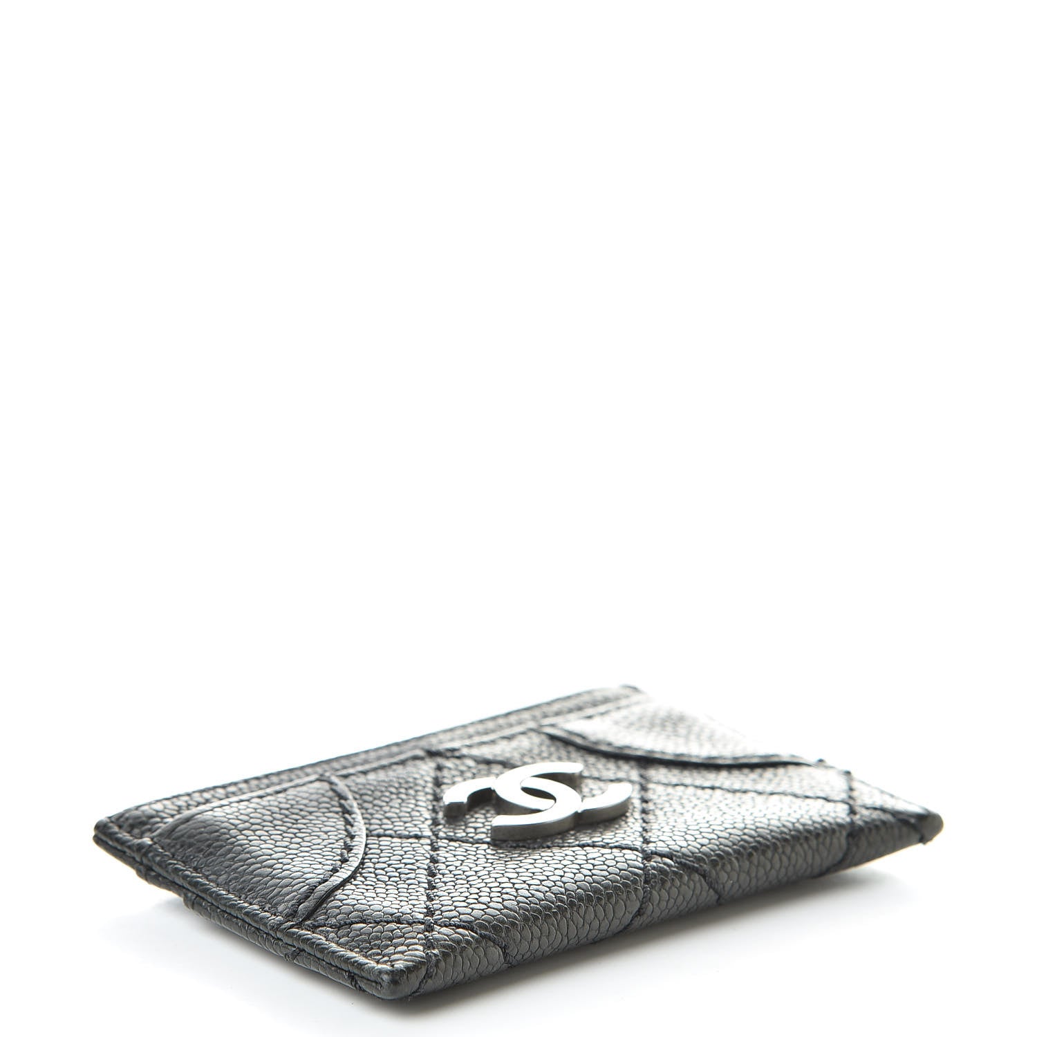 Chanel Caviar Quilted Stitched Card Holder Black 4 of 10